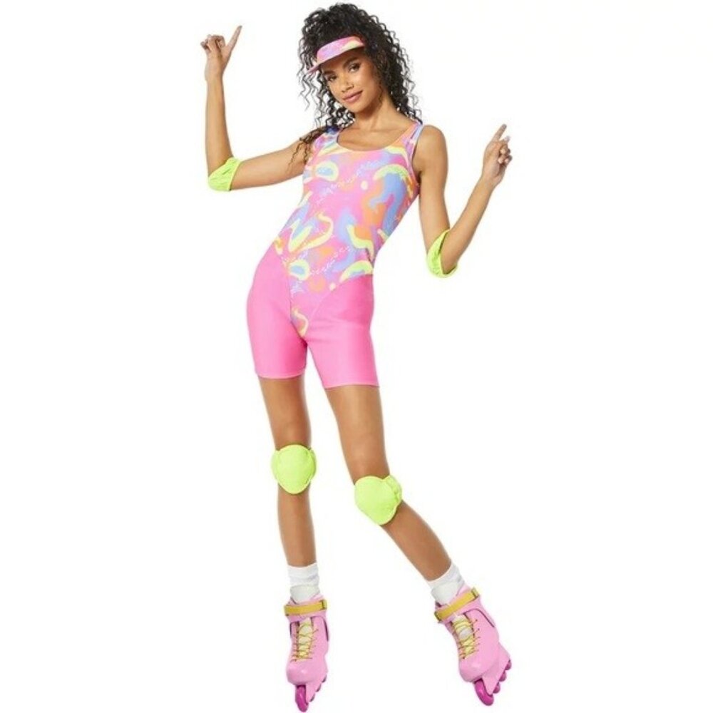Barbie The Movie Skating Rollerblading Adult Halloween Costume Outfit Size Large